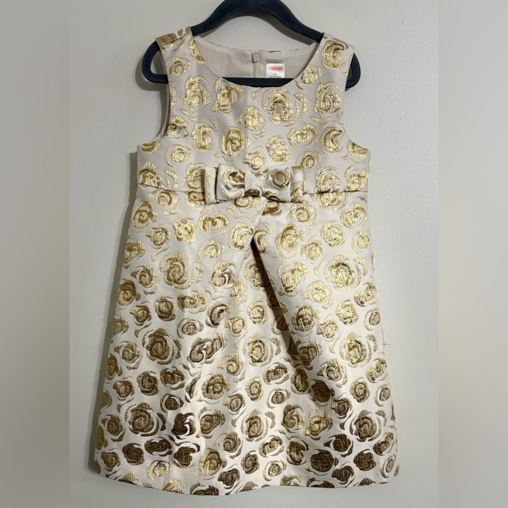 Gymboree Gold Floral Kids Dress Size 6